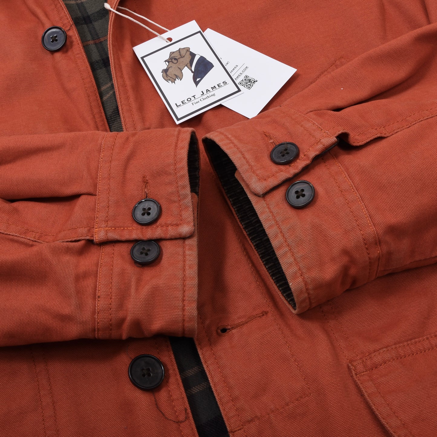 Land's End Baumwoll-Canvas-Scheunenjacke Größe XL ca. 67,5 cm - Orange