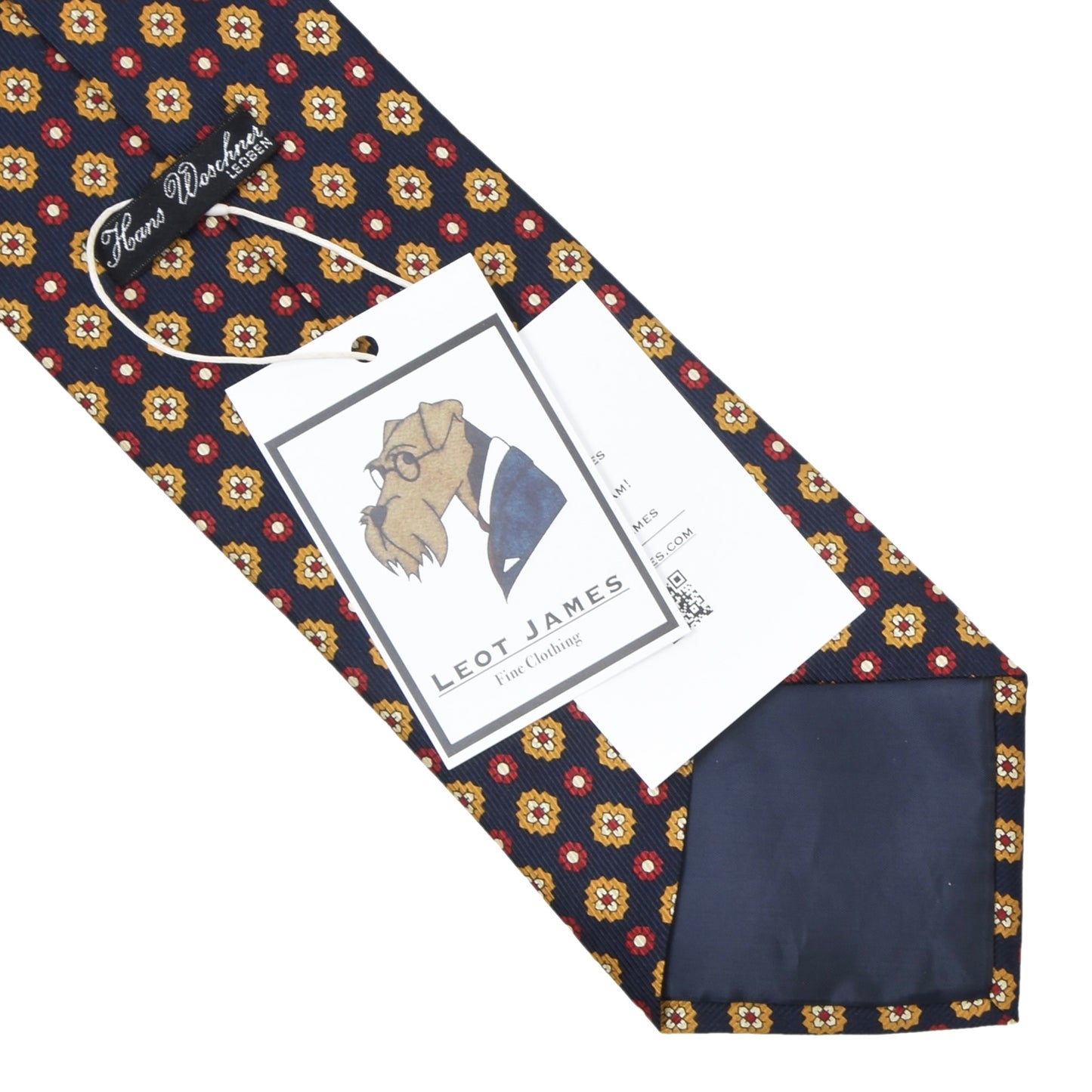 Hans Woschner Silk Tie - Navy Neat