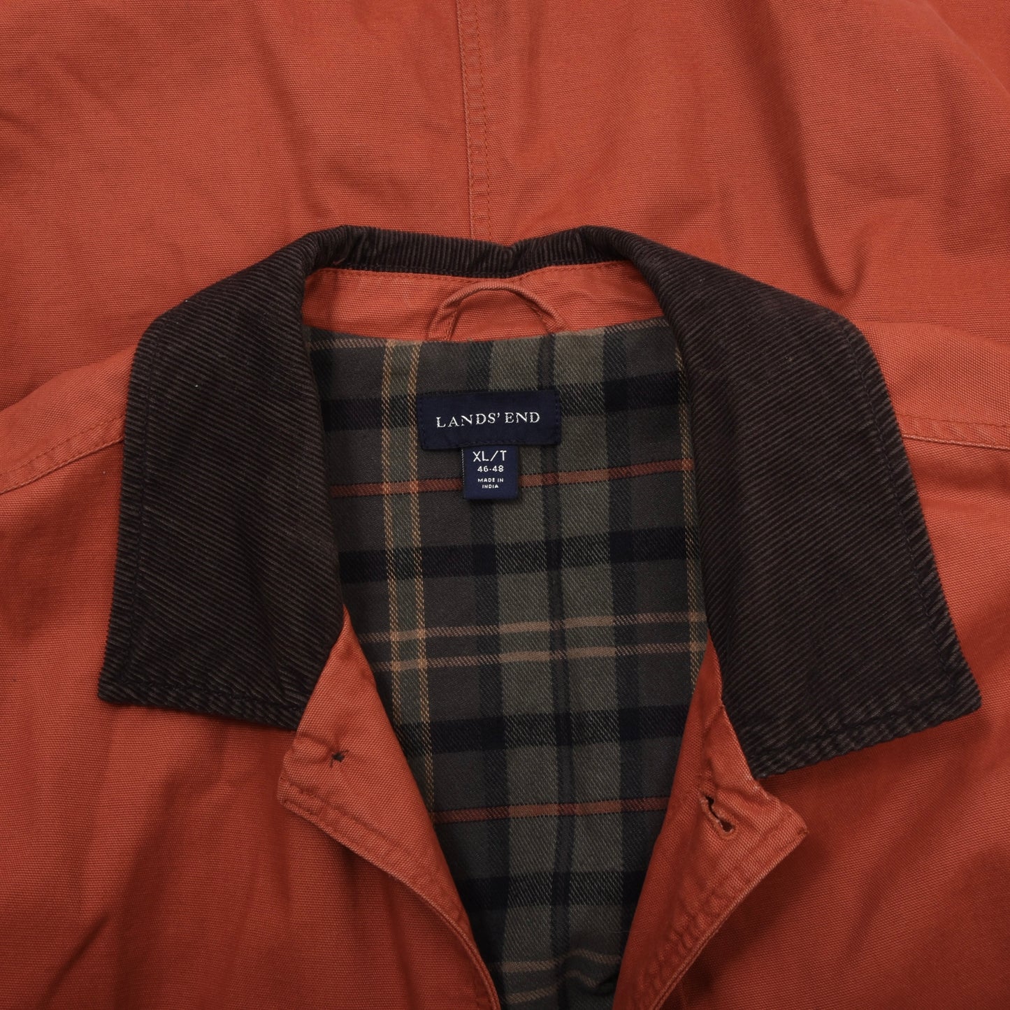 Land's End Baumwoll-Canvas-Scheunenjacke Größe XL ca. 67,5 cm - Orange