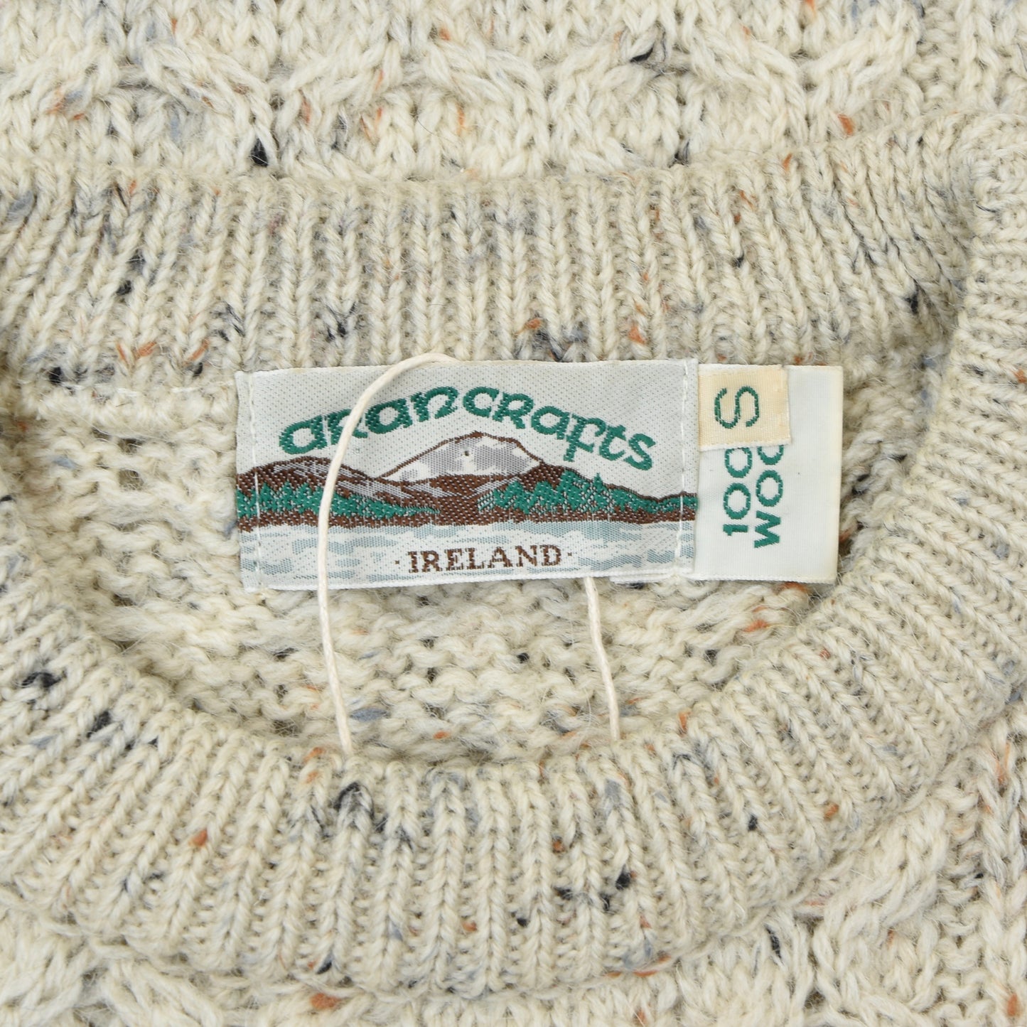 Aran Crafts Wool Fisherman's Sweater Size S - Natural