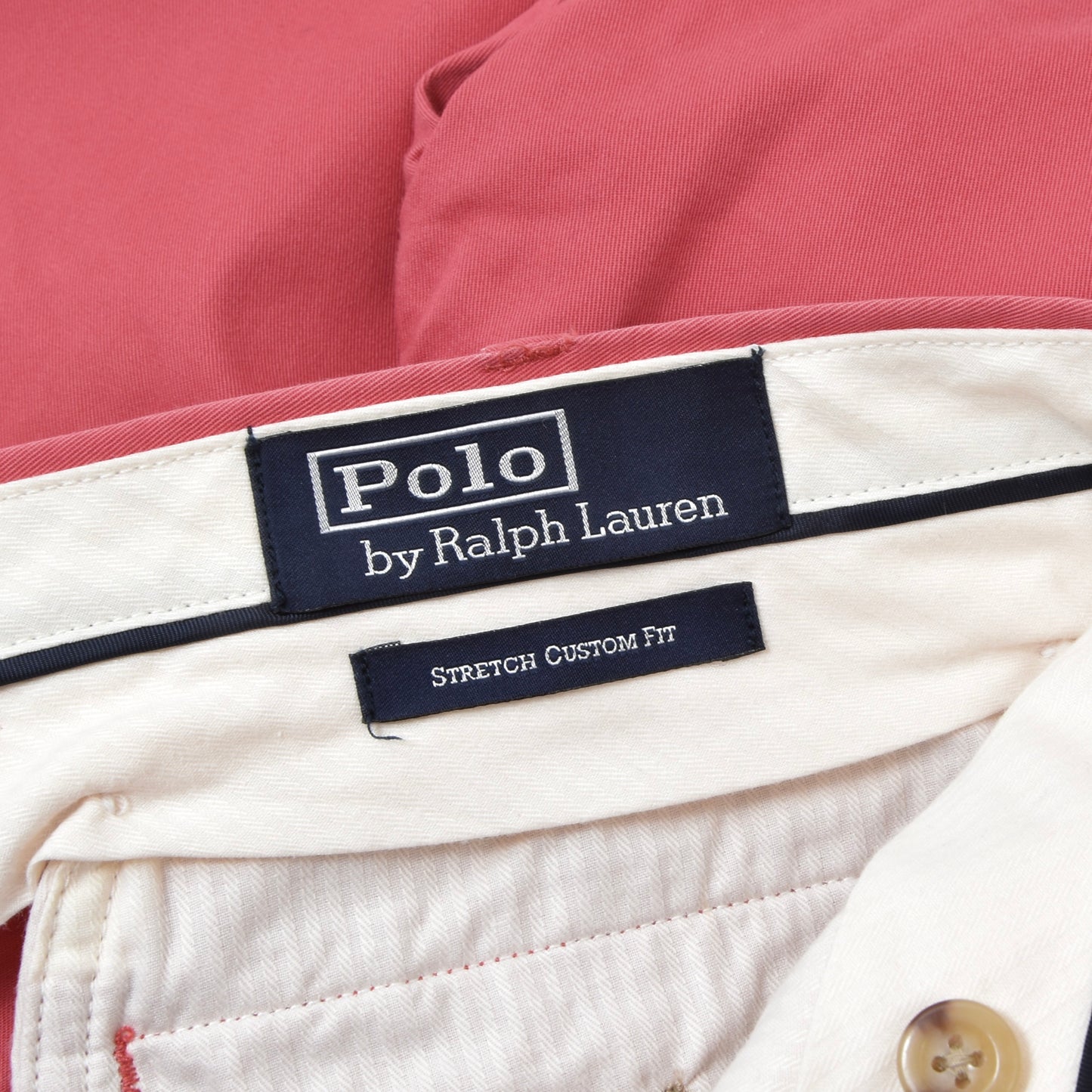 Polo Ralph Lauren Cotton Stretch Custom Fit Pants Size W32 L32 ca. 42cm - Nantucket Red