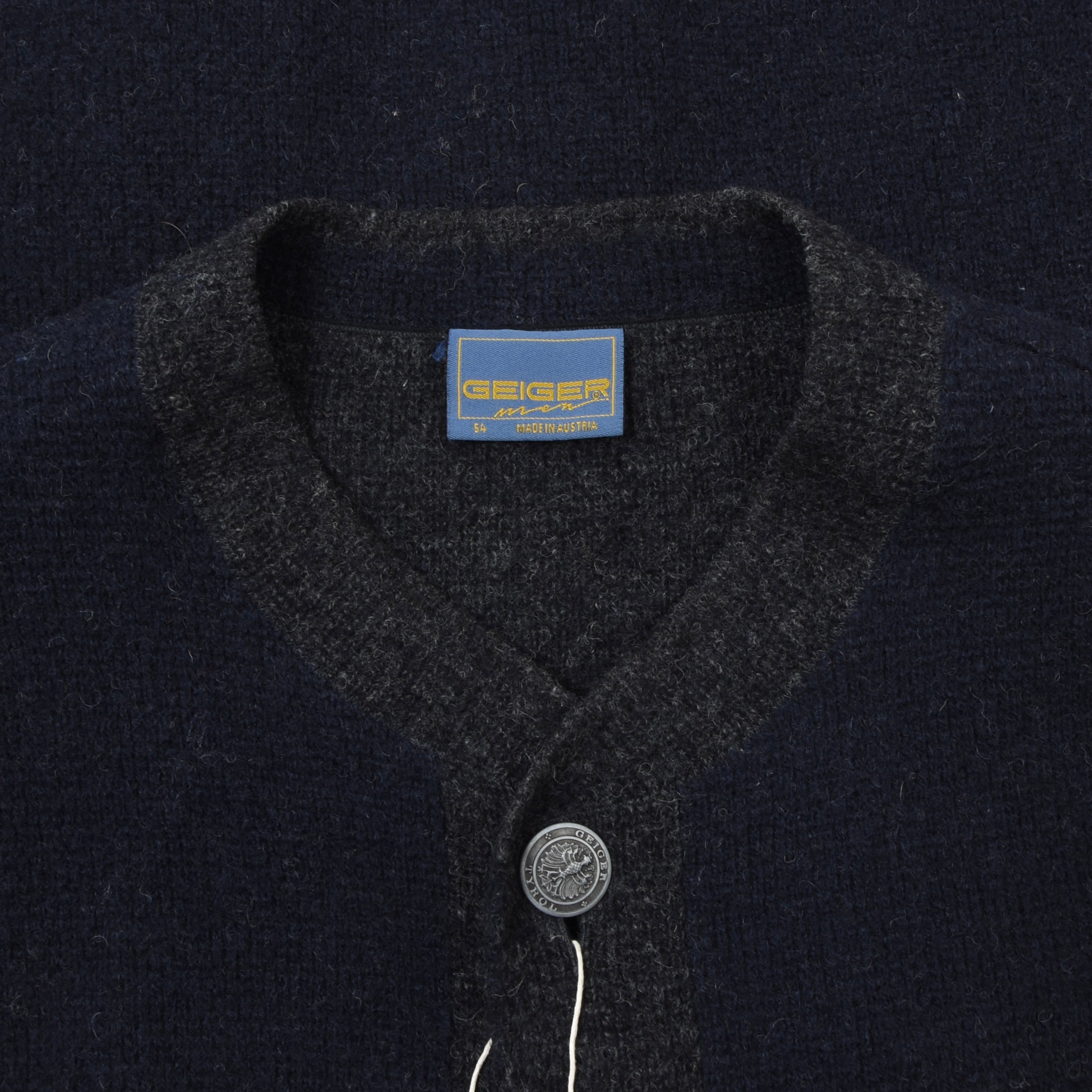 Geiger Wool Sweater Size 54 Chest ca. 64cm Blue Leot James