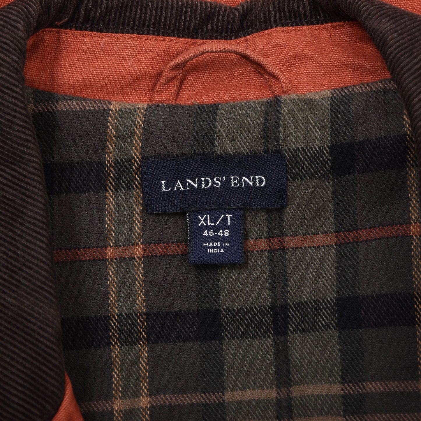 Land's End Baumwoll-Canvas-Scheunenjacke Größe XL ca. 67,5 cm - Orange
