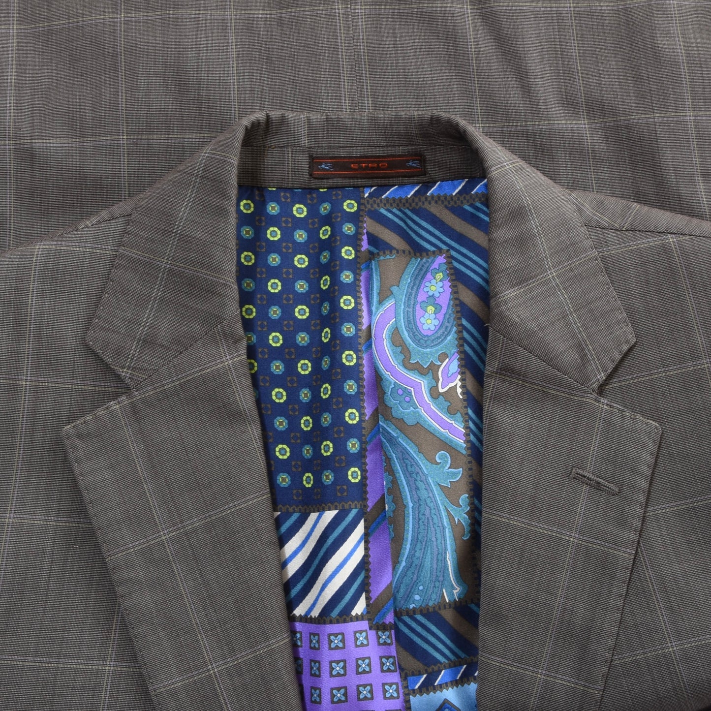 Etro Milano Wool-Cotton Suit Size 50 Chest ca. 52cm