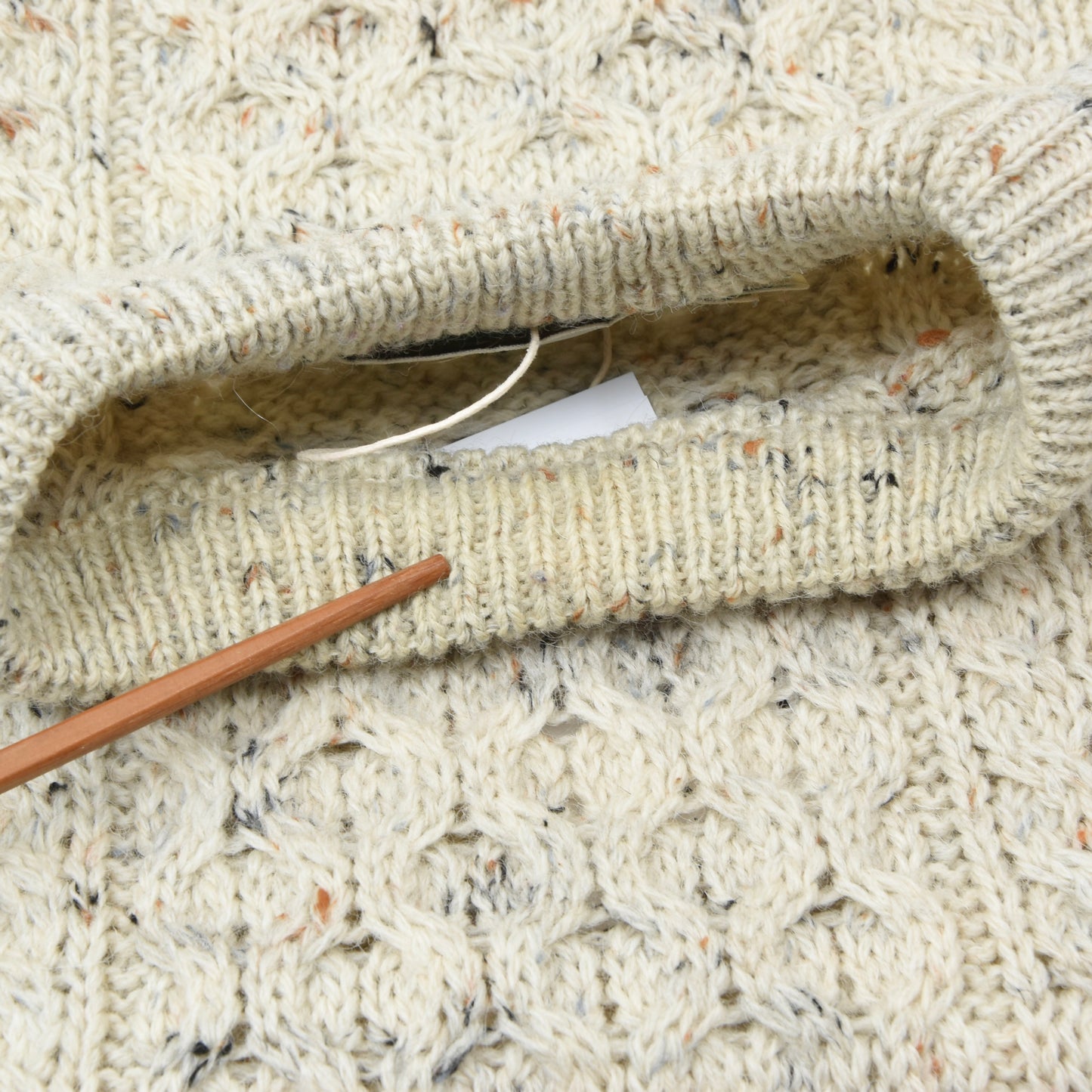 Aran Crafts Wool Fisherman's Sweater Size S - Natural