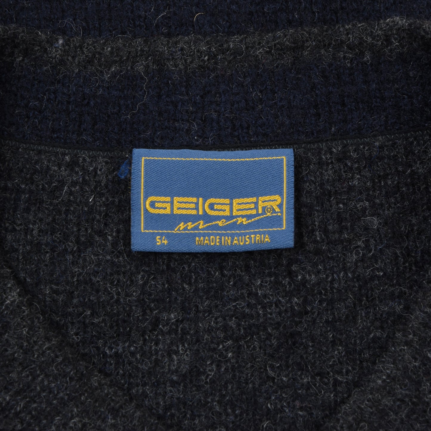 Geiger Wool Sweater Size 54 Chest ca. 64cm - Blue