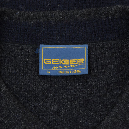 Geiger Wool Sweater Size 54 Chest ca. 64cm - Blue