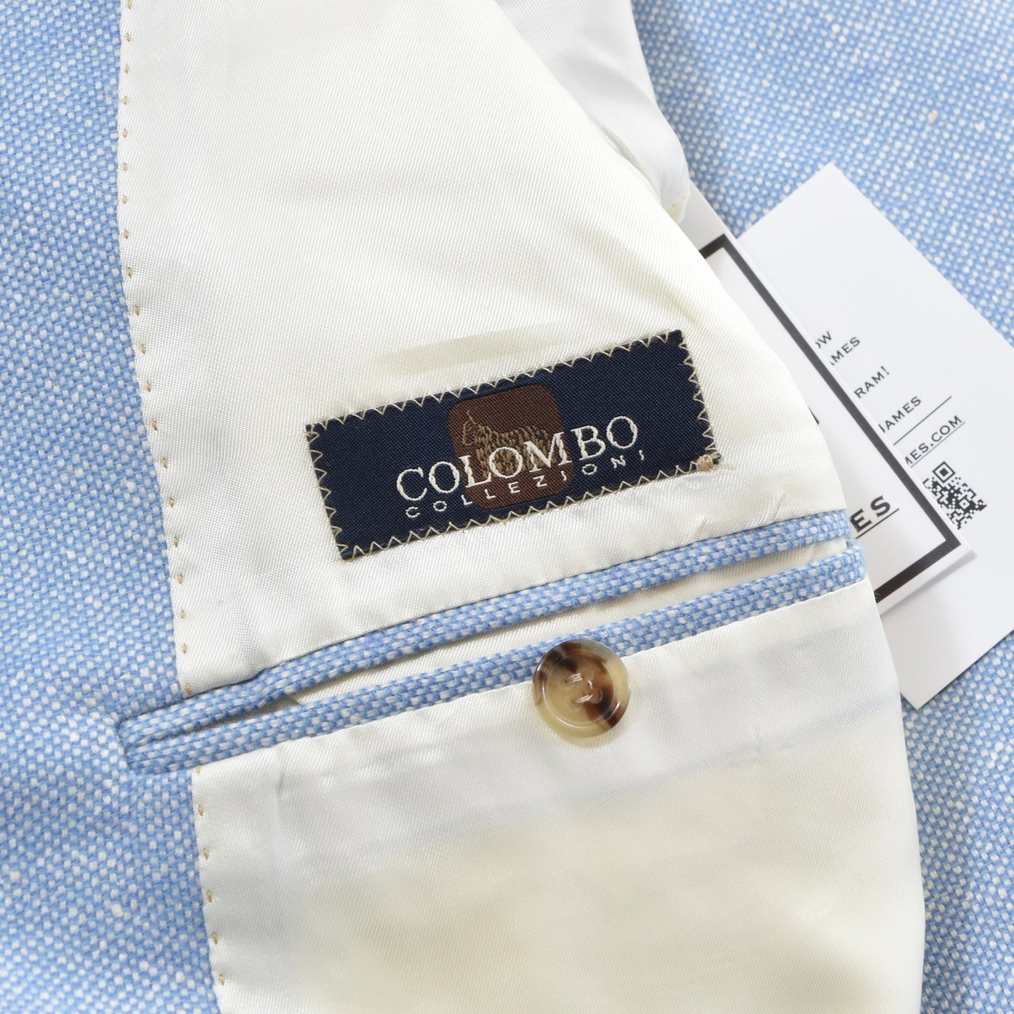 Colombo Collezioni Cashmere-Silk-Linen Jacket Size 54 58.5cm - Blue