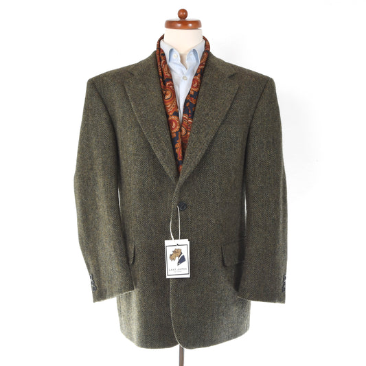 C.T. Classic Harris Tweed Wool Jacket Size 27 - Green
