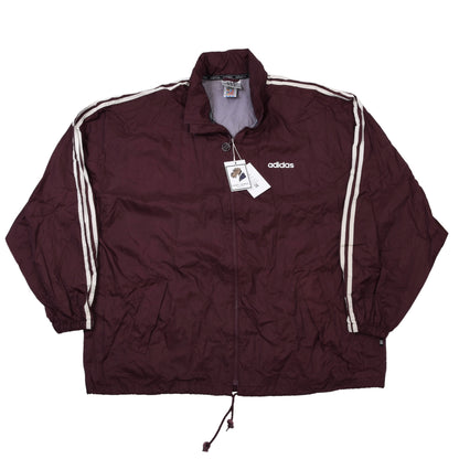 Vintage Adidas Nylon Regenjacke Größe D10 ca. 74cm - Burgund
