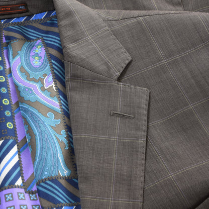 Etro Milano Wool-Cotton Suit Size 50 Chest ca. 52cm