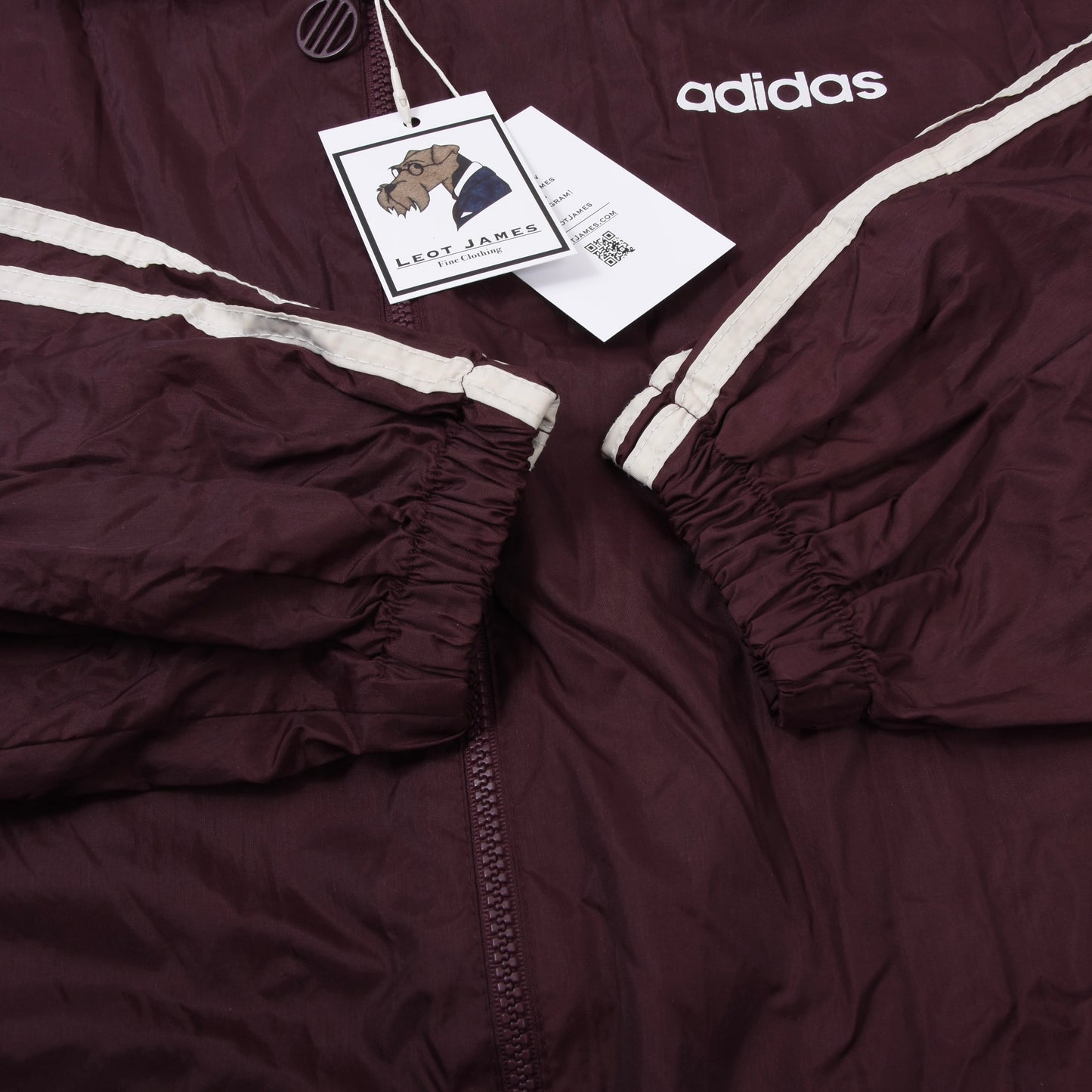 Vintage Adidas Nylon Regenjacke Größe D10 ca. 74cm - Burgund
