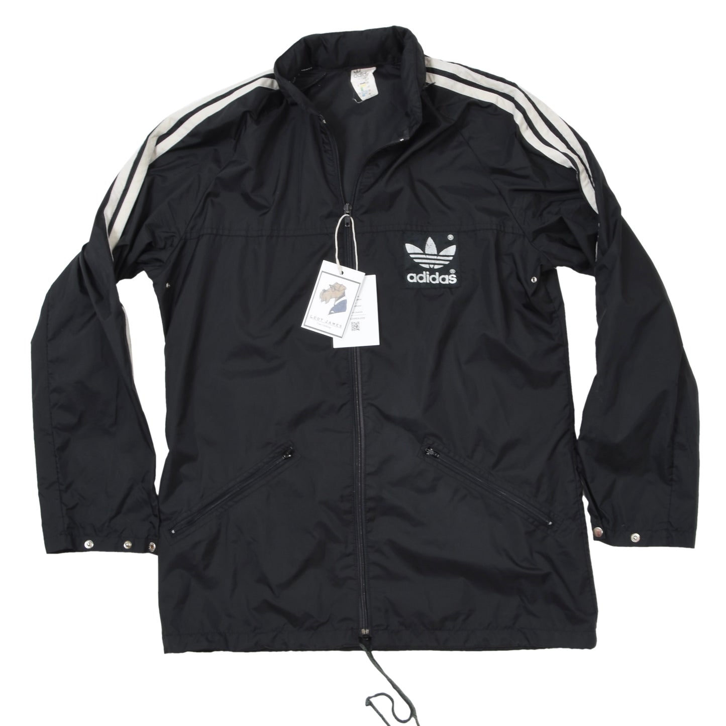 Vintage Adidas Nylon Rain Jacket Size D40 ca. 53.5cm - Black