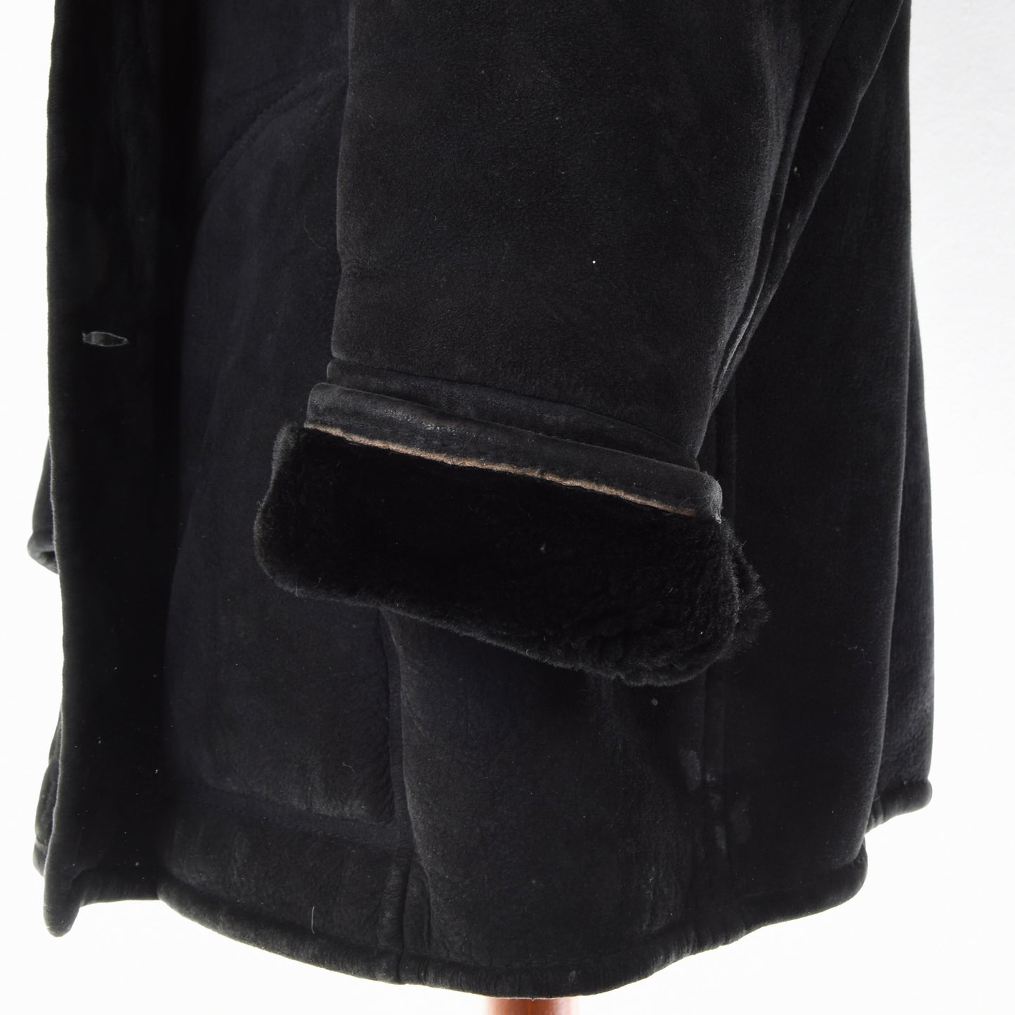 Vintage Jacques Olivier Paris Shearling Coat Chest ca. 61cm - Black