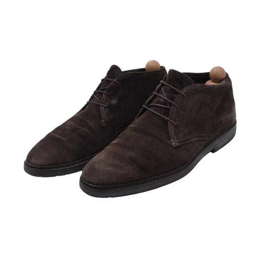 Ermenegildo Zegna Wildlederstiefel mit Lammfellfutter, Größe US 9 1/2 - Braun