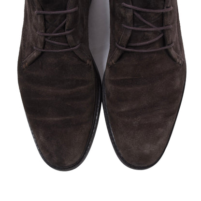 Ermenegildo Zegna Wildlederstiefel mit Lammfellfutter, Größe US 9 1/2 - Braun