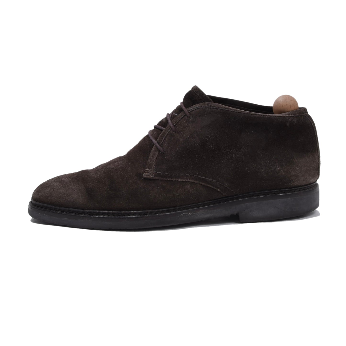 Ermenegildo Zegna Wildlederstiefel mit Lammfellfutter, Größe US 9 1/2 - Braun