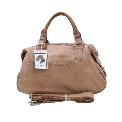 Schutzengel Ledertasche ca. 39,5 cm – Beige