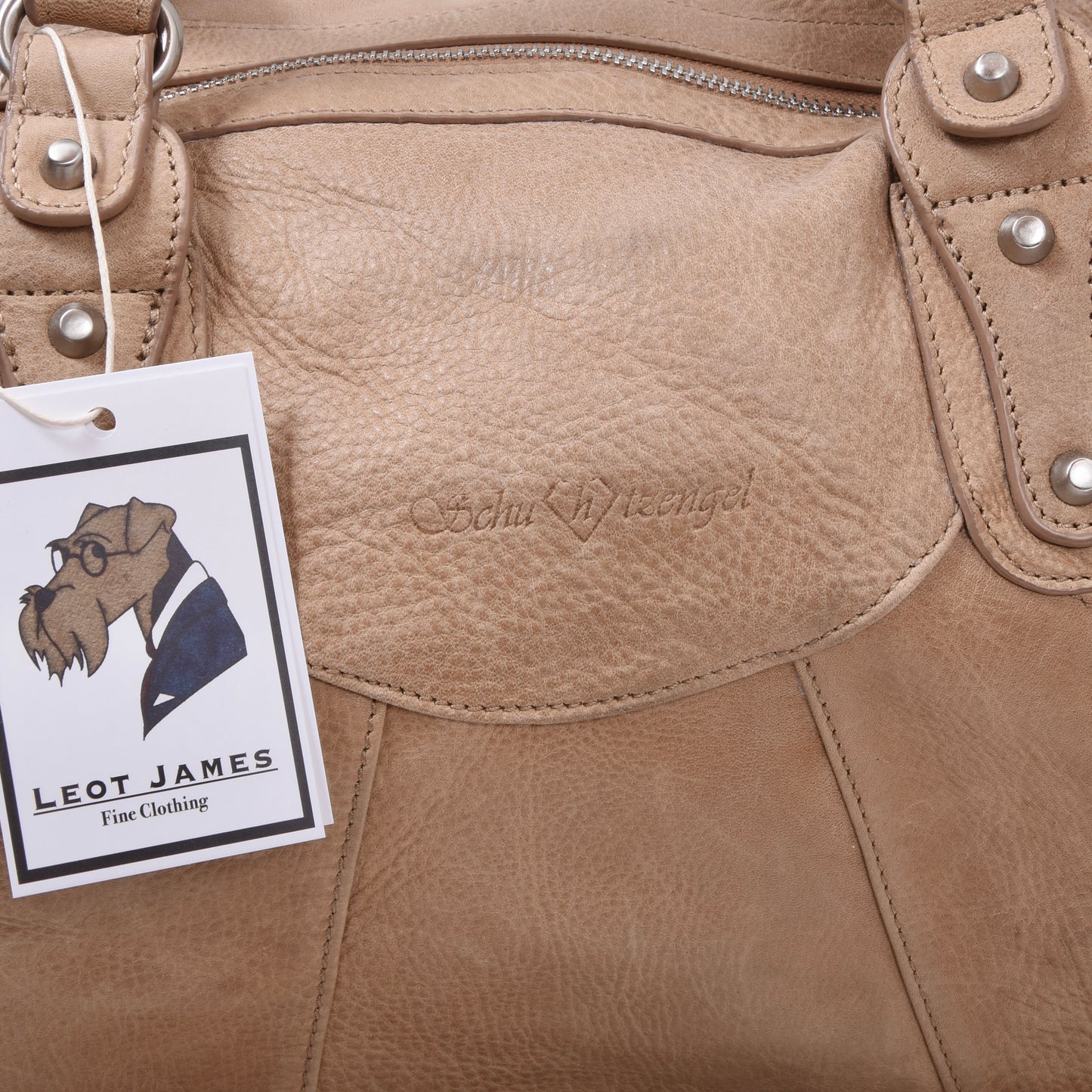 Schutzengel Ledertasche ca. 39,5 cm – Beige