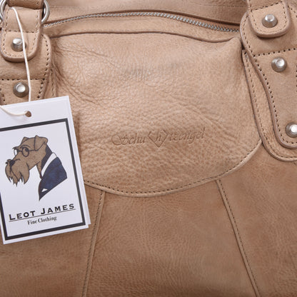Schutzengel Ledertasche ca. 39,5 cm – Beige