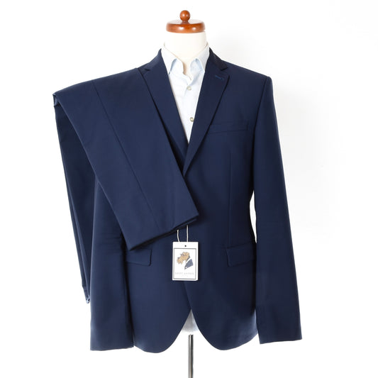 Camp David Super Wool Suit Size 52 Chest ca. 53.5cm - Navy Blue