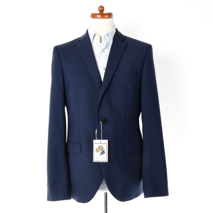 Camp David Super Wool Suit Size 52 Chest ca. 53.5cm - Navy Blue