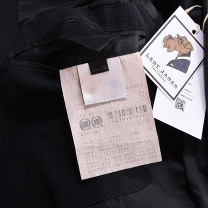 Calvin Klein Collection Linen Jacket Feat. Leather Collar Size 48/38 Chest ca. 51.5cm - Midnight