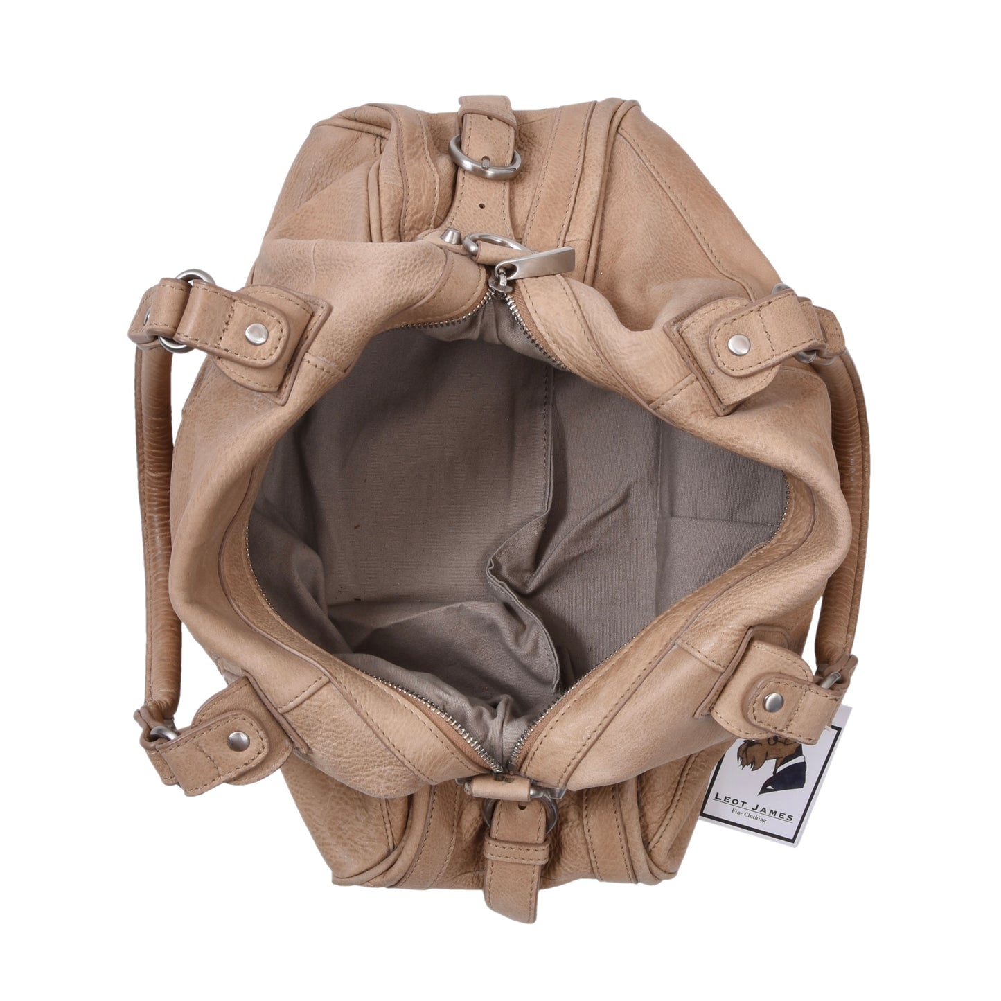 Schutzengel Ledertasche ca. 39,5 cm – Beige