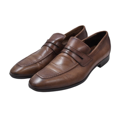 Santoni Leather Loafers Size  8 - Brown