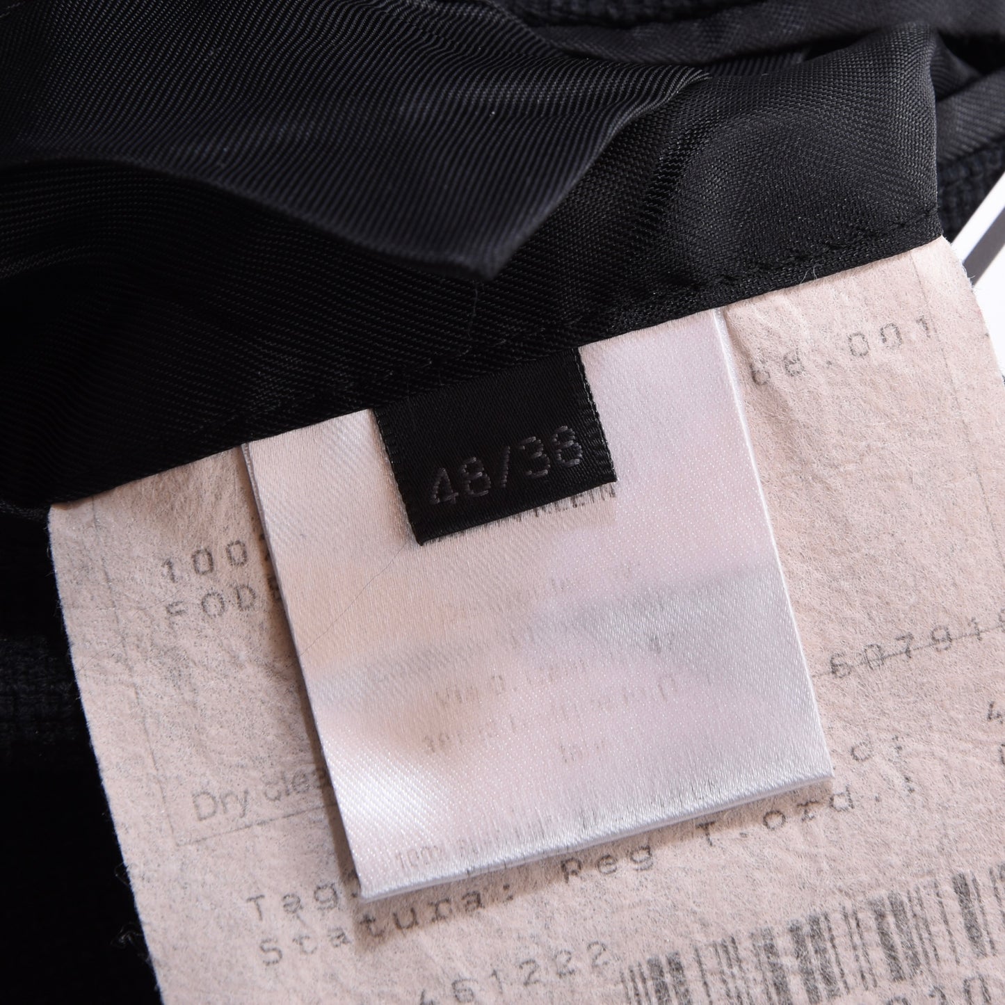 Calvin Klein Collection Linen Jacket Feat. Leather Collar Size 48/38 Chest ca. 51.5cm - Midnight