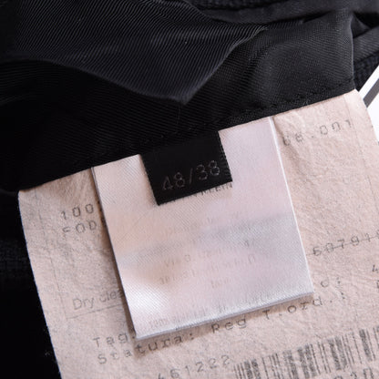 Calvin Klein Collection Linen Jacket Feat. Leather Collar Size 48/38 Chest ca. 51.5cm - Midnight