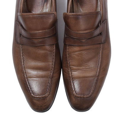 Santoni Leather Loafers Size  8 - Brown