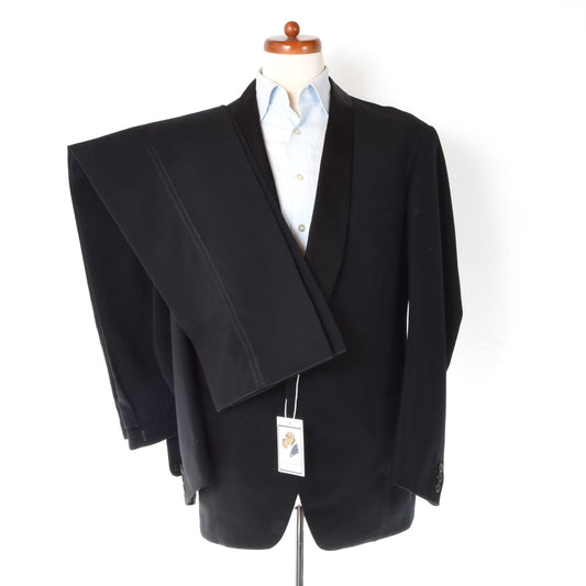 Vintage Handmade Shawl Collar Tuxedo Chest ca. 57.5cm - Black