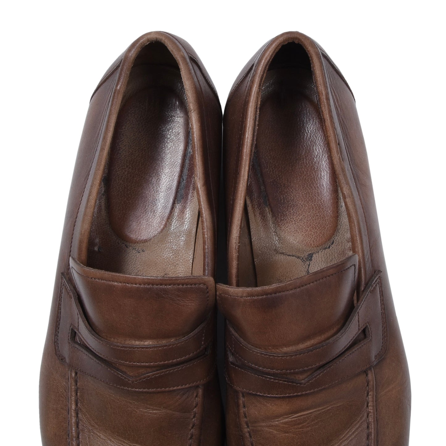 Santoni Leather Loafers Size  8 - Brown