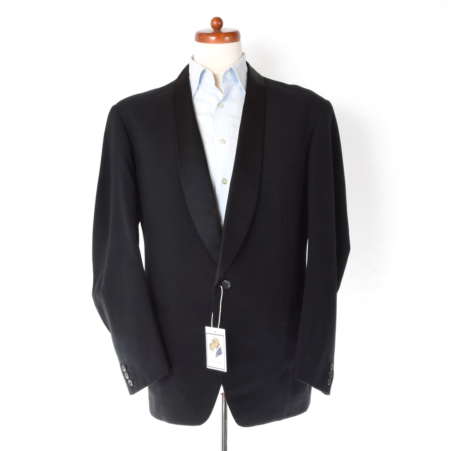 Vintage Handmade Shawl Collar Tuxedo Chest ca. 57.5cm - Black