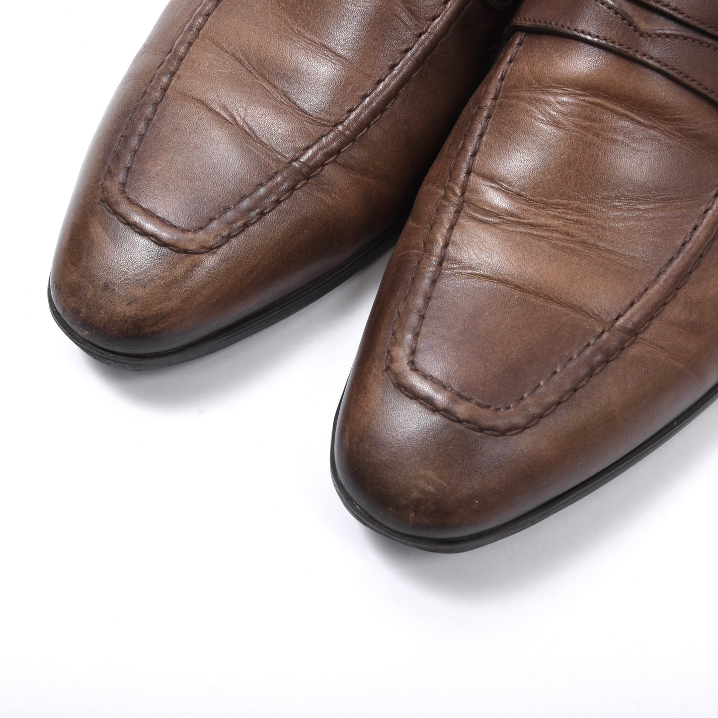 Santoni Leather Loafers Size  8 - Brown