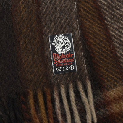 2x Wool/Mohair Vintage Scarves - Burgundy & Plaid