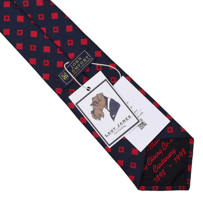 John Comfort Silk Tie ca. 140.5cm/9.8cm - Navy Diamonds