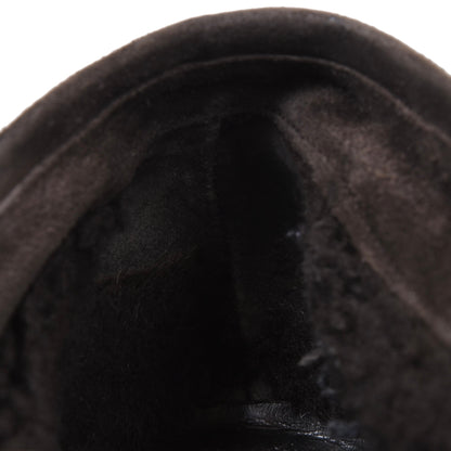 Ermenegildo Zegna Wildlederstiefel mit Lammfellfutter, Größe US 9 1/2 - Braun