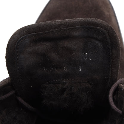 Ermenegildo Zegna Wildlederstiefel mit Lammfellfutter, Größe US 9 1/2 - Braun