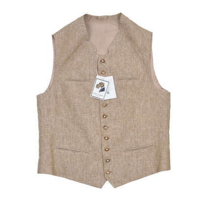 Classic 100% Linen Vest/Trachtenweste Size 46 - Wheat