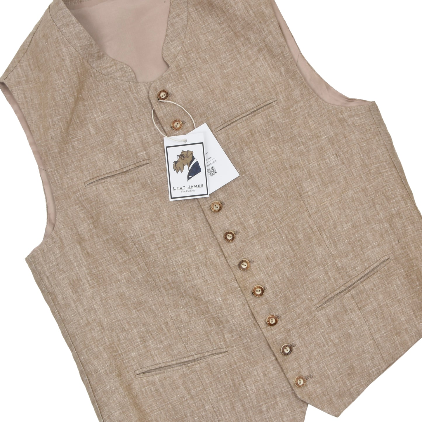 Classic 100% Linen Vest/Trachtenweste Size 46 - Wheat