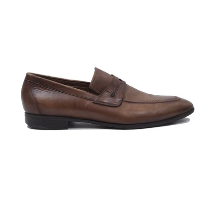 Santoni Leather Loafers Size  8 - Brown