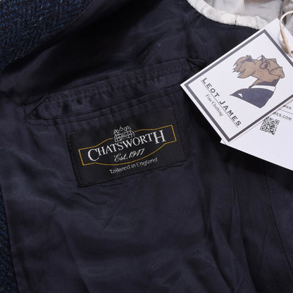 Chatsworth Vintage Harris Tweed Jacke Größe UK 44 Regular ca. 60cm - Blau