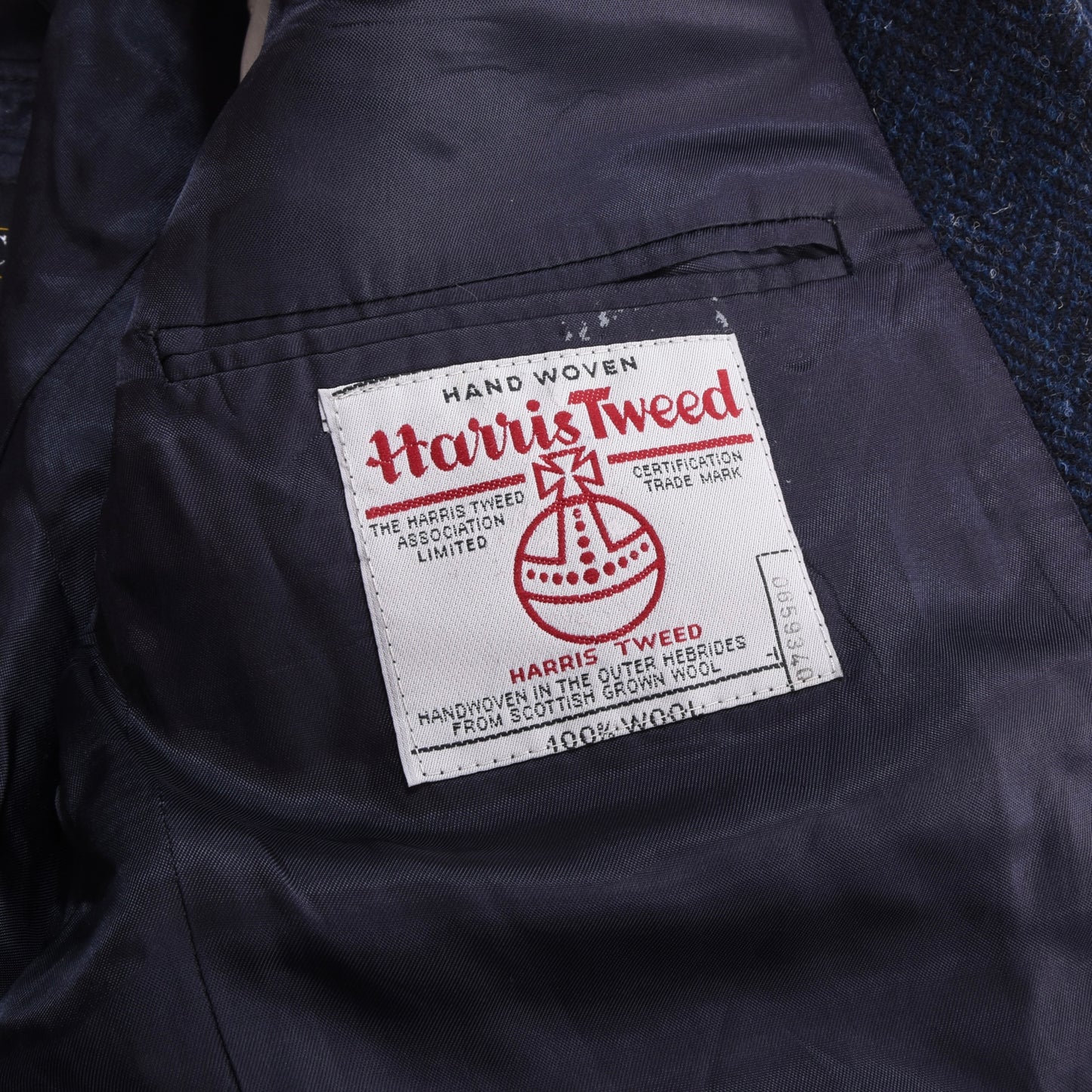 Chatsworth Vintage Harris Tweed Jacke Größe UK 44 Regular ca. 60cm - Blau