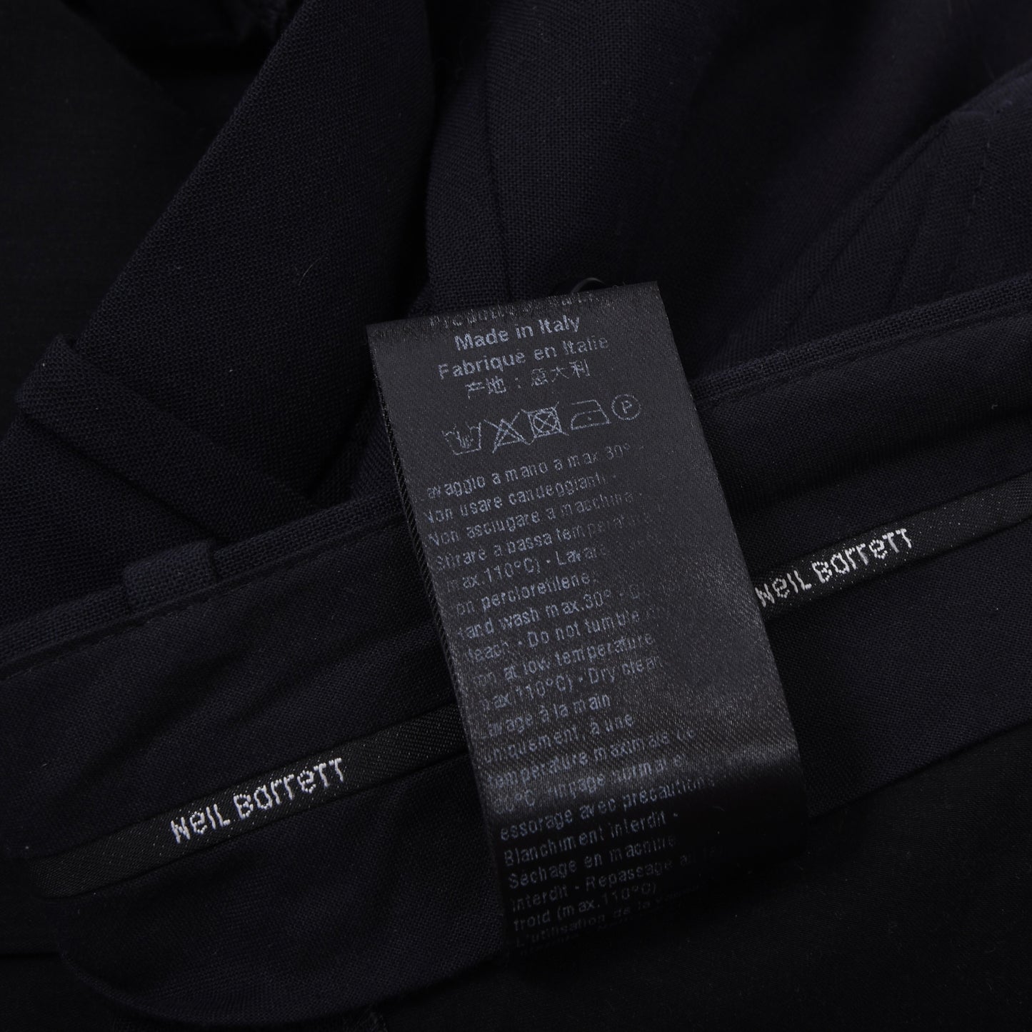 Neil Barrett Wool-Blend Pants Size 46 Skinny Fit - Navy