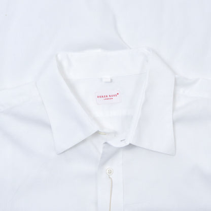 Derek Rose London 100% Cotton Shirt Size 46/Chest ca. 69cm - White