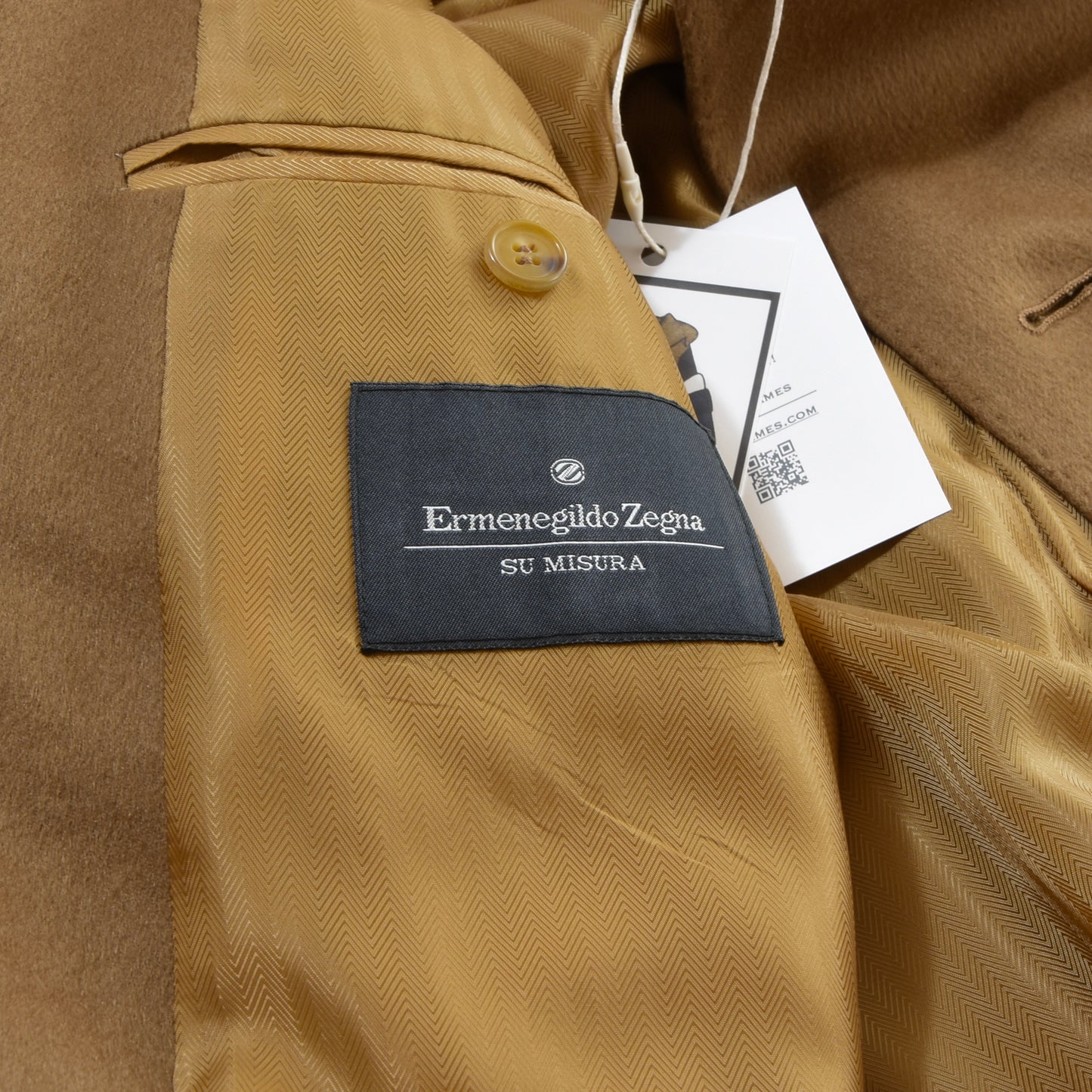 Ermenegildo Zegna 100% Cashmere Overcoat Size 50 Chest ca. 57.5cm - Tan