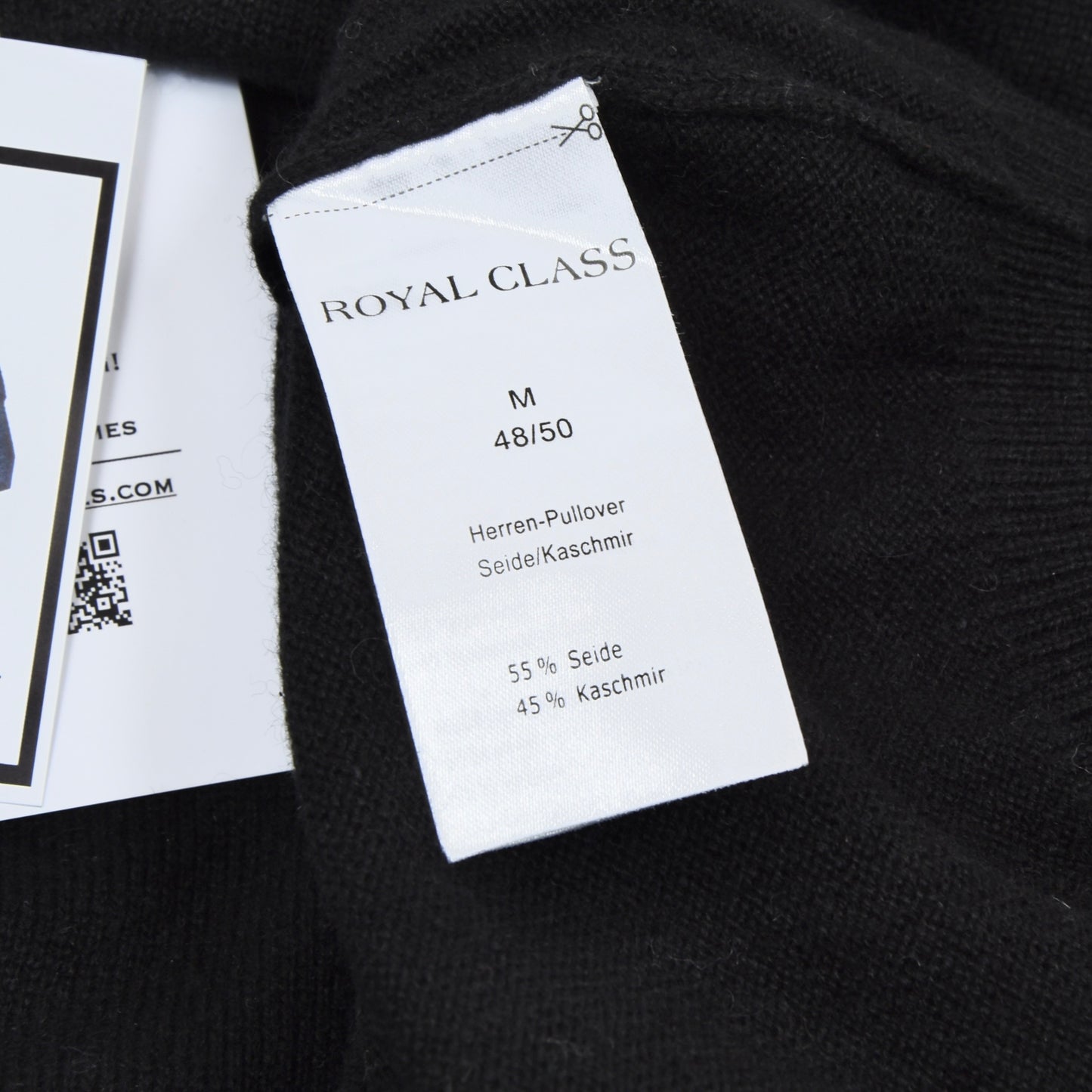 Royal Class Pullover Seide-Kaschmir Größe M 48-50 - Schwarz