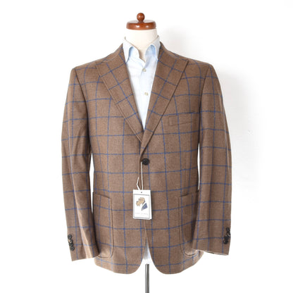 SUITCON Jacket ca. 59.5cm - Brown + Blue Windowpane